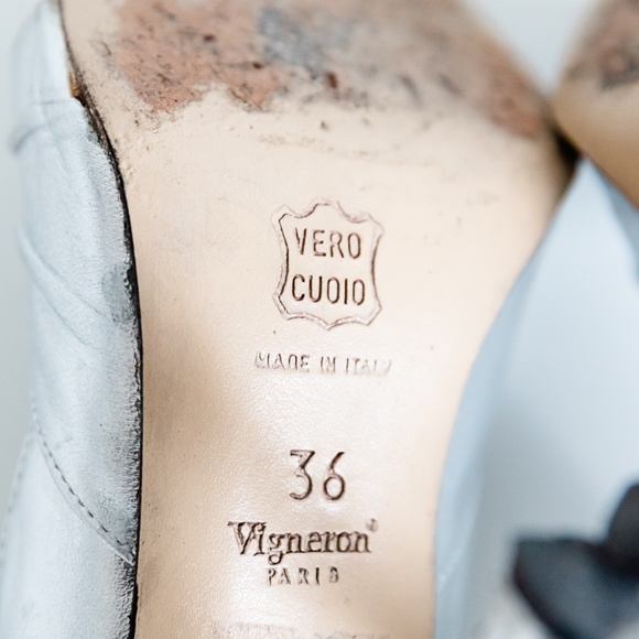 Silver peep toe pumps - size 36 / US6 - Picture 4 of 8